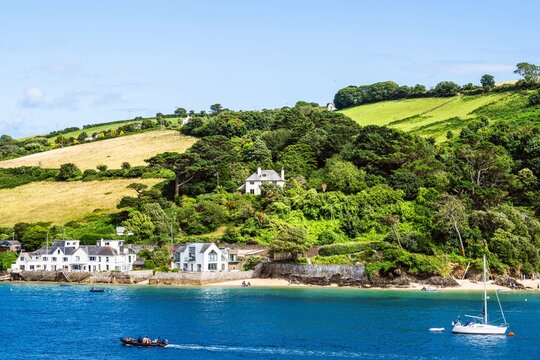 Boats and Yachts on Kingsbridge Estuary in Salcombe and Mill Bay, Batson Creek, Southpool Creek, Devon, England, Europe