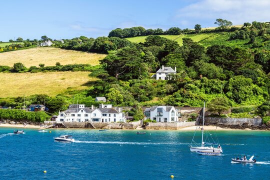 Boats and Yachts on Kingsbridge Estuary in Salcombe and Mill Bay, Batson Creek, Southpool Creek, Devon, England, Europe