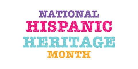 Hispanic heritage month. Vector web banner, poster, card for social media, networks. Greeting with national Hispanic heritage month text, Papel Picado pattern, perforated paper on black background.
