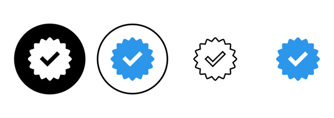 verified icon set. verification check mark. approved icon