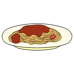 spaghetti illustration hand drawn isolated vector