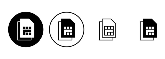 Sim card icon set. dual sim card icon vector