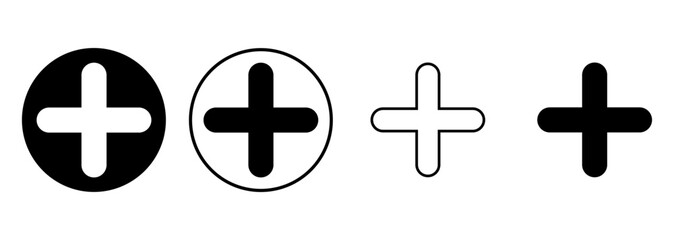 Obraz premium Plus Icon set. Add plus icon