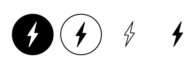 Lightning icon set. electric icon vector. power icon. energy sign