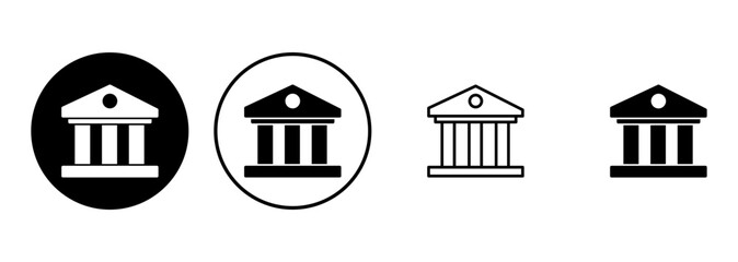 Bank icon set. bank vector icon, museum, university