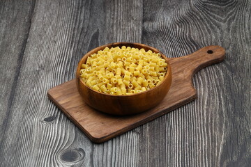 Italian Food background on wooden table. Top view.