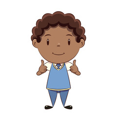 Boy two thumbs up, schoolboy, student, child, school uniform