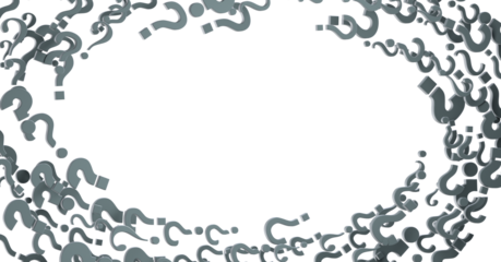 Infinite question marks, original 3d illustration