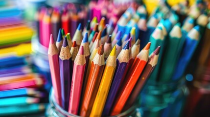 Obraz premium Creative ideas for child development using school supplies