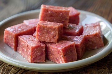 Raw canned pork product