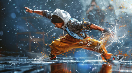 Fototapeta premium hip hop dancer breakdancing 