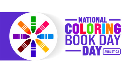 National Coloring Book Day is observed every year in August. Holiday concept. Template for background, banner, card, poster, placard, design template with unique shapes with standard color.