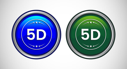 High Definition TV Icon Button Set Design Illustration