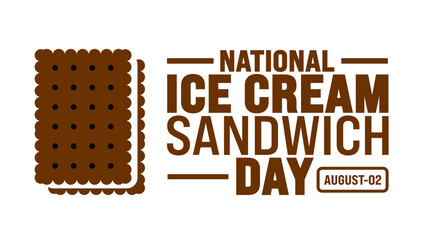 Fototapeta premium National Ice Cream Sandwich Day is observed every year in August. Holiday concept. Template for background, banner, card, poster, placard, design template with unique shapes with standard color.