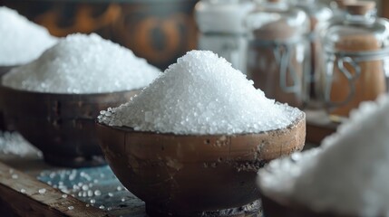 Focused view of stored salt with space for copying