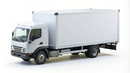 White Delivery Truck, 3D Render, Isolated, Commercial Vehicle, Transportation , delivery , logistics