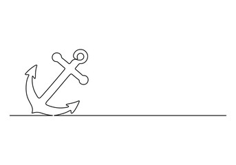 Anchor continuous single line drawing vector illustration . Premium vector