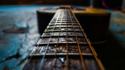 Gitarren Griffbrett close up