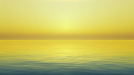 Fototapeta premium Tranquil Yellow Sunset Over Calm Water.