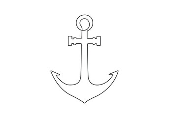 Anchor continuous single line drawing vector illustration . Premium vector