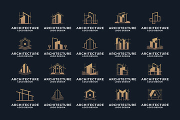 Building architecture logo design collection