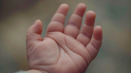Macro shot of an infant s hand