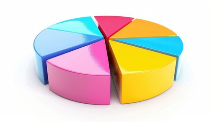 Obraz premium A high-resolution image of a pie chart with various business segments.