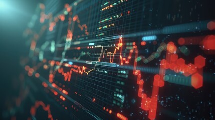 Obraz premium A high-resolution image of a stock market graph on a computer screen.