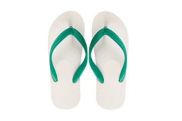  Top view of Flip flops isolated on white background