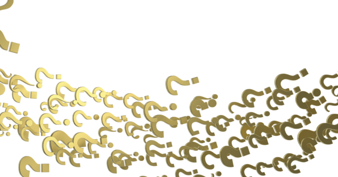 question marks. Computer generated 3d