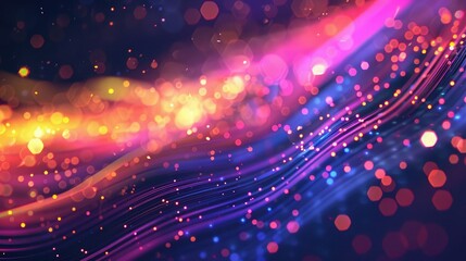 Obraz premium A vibrant background with abstract lines and digital particles.