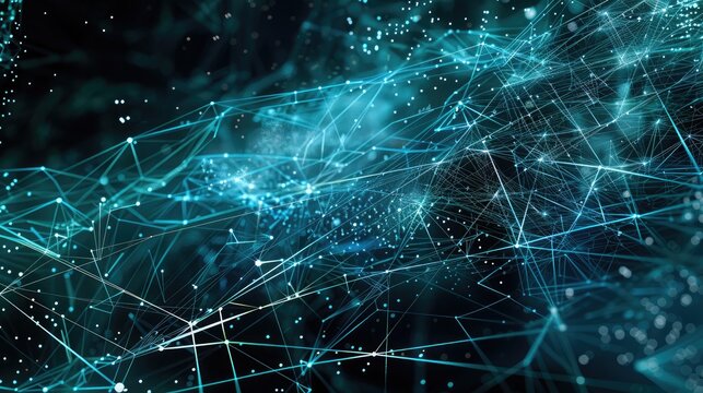 An abstract digital representation of business data and networks.