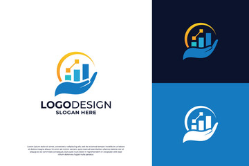 Creative financial data growth logo design