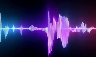 Colorful music beats represented by vibrant sound waves on a black background (mov)