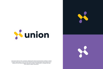 Abstract people logo design innovation