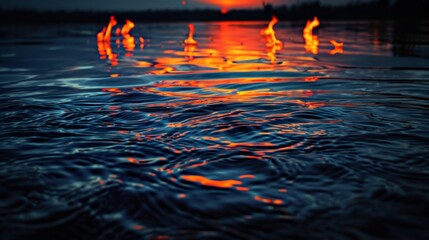 Abstract Water Reflection of Fire.