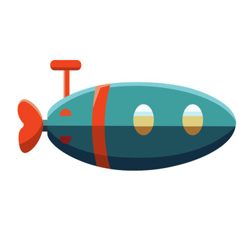 recommend clip art: Cute submarine vector illustration, blue red submarine with periscope and porthole, isolated on white background, underwater ship clip art image