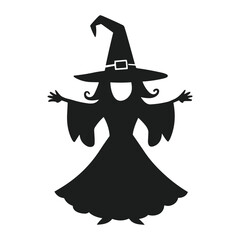 A Halloween witch silhouette vector