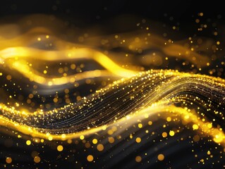 Fototapeta premium A shiny gold wave on a dark background, perfect for highlighting or emphasizing something important