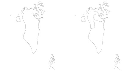 Bahrain map. Map of Bahrain in white set
