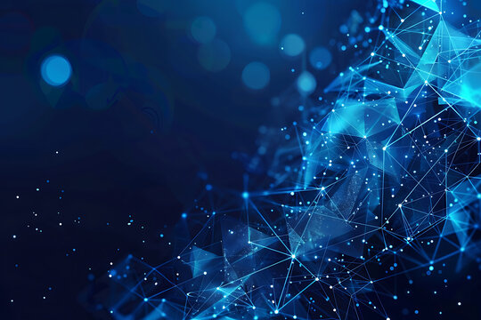 abstract blue background with shiny lines and space for text, vector illustration