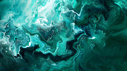 Abstract green, teal and white textured background 
