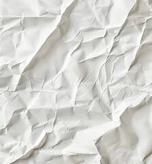 Obraz premium Blank paper texture, rough crumpled and wrinkled, top view, white background design