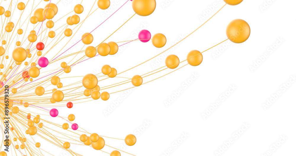 Aufkleber network shape. abstract 3d render