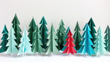 DIY paper trees in a pop up book on a white background