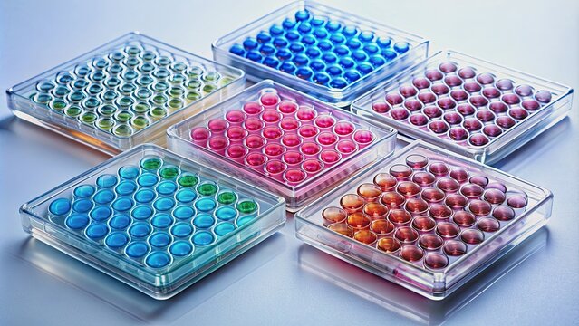 Four 96-well plates with human cancer cells and drug gradient for cytotoxicity assessment by MTT assay