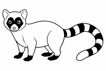 Funny Lemur Vector Illustration Cartoon, Clipart And Line Art Design on White Background, Funny lemur vector illustration on white background, perfect for cartoons, clipart, and line art