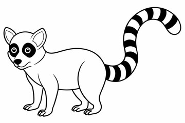Funny Lemur Vector Illustration Cartoon, Clipart And Line Art Design on White Background, Funny lemur vector illustration on white background, perfect for cartoons, clipart, and line art