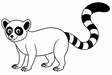 Funny Lemur Vector Illustration Cartoon, Clipart And Line Art Design on White Background, Funny lemur vector illustration on white background, perfect for cartoons, clipart, and line art