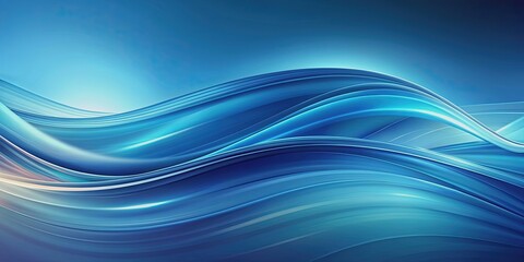 Fototapeta premium Abstract background featuring smooth waves in various shades of blue , waves, abstract, background, texture, flowing, water, ocean